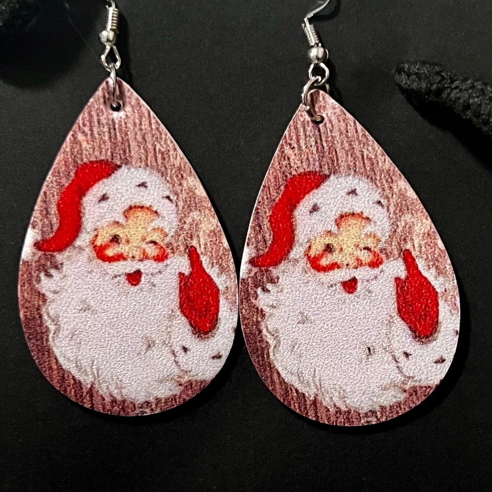 Santa Clause Tear Drop Earrings